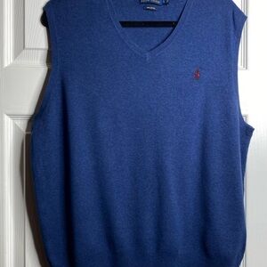 Polo by Ralph Lauren Men's V-Neck Blue Sweater Vest